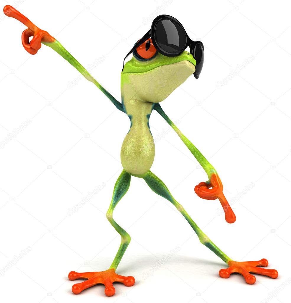 Frog with funky moves and shades